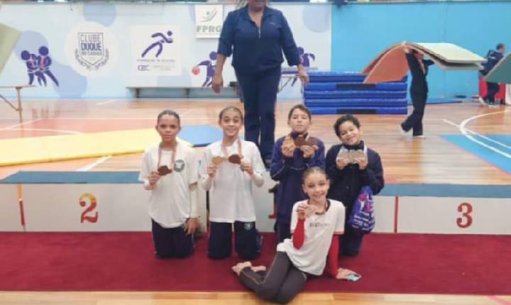 Apucarana brilha na ginástica artística e sobe ao pódio 10 vezes nos Jogos Escolares do Paraná