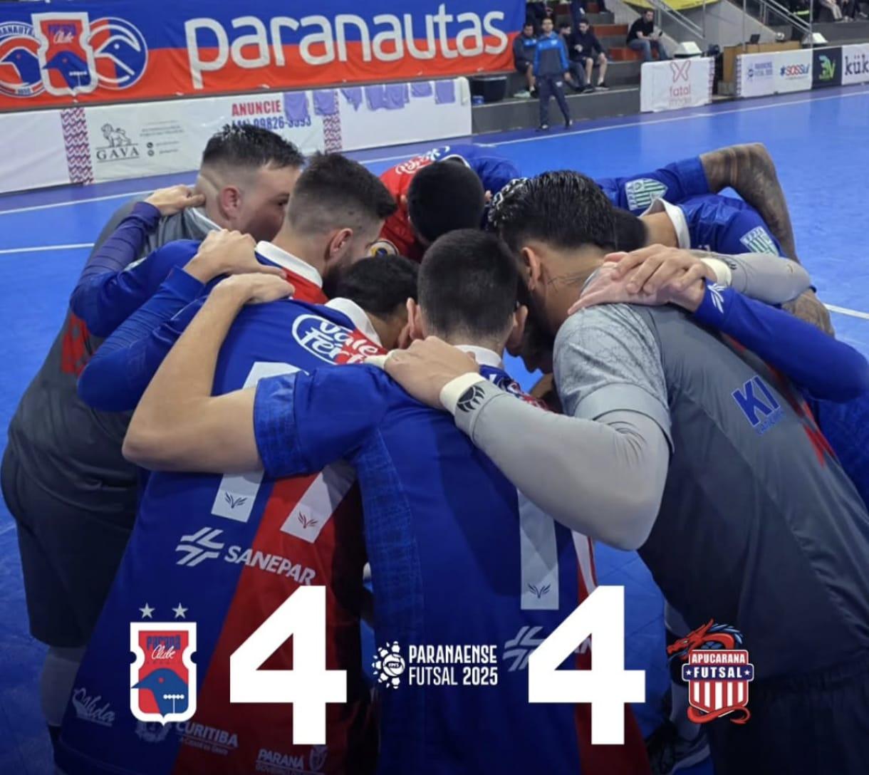 Apucarana Futsal empata com o Paraná Clube em Curitiba