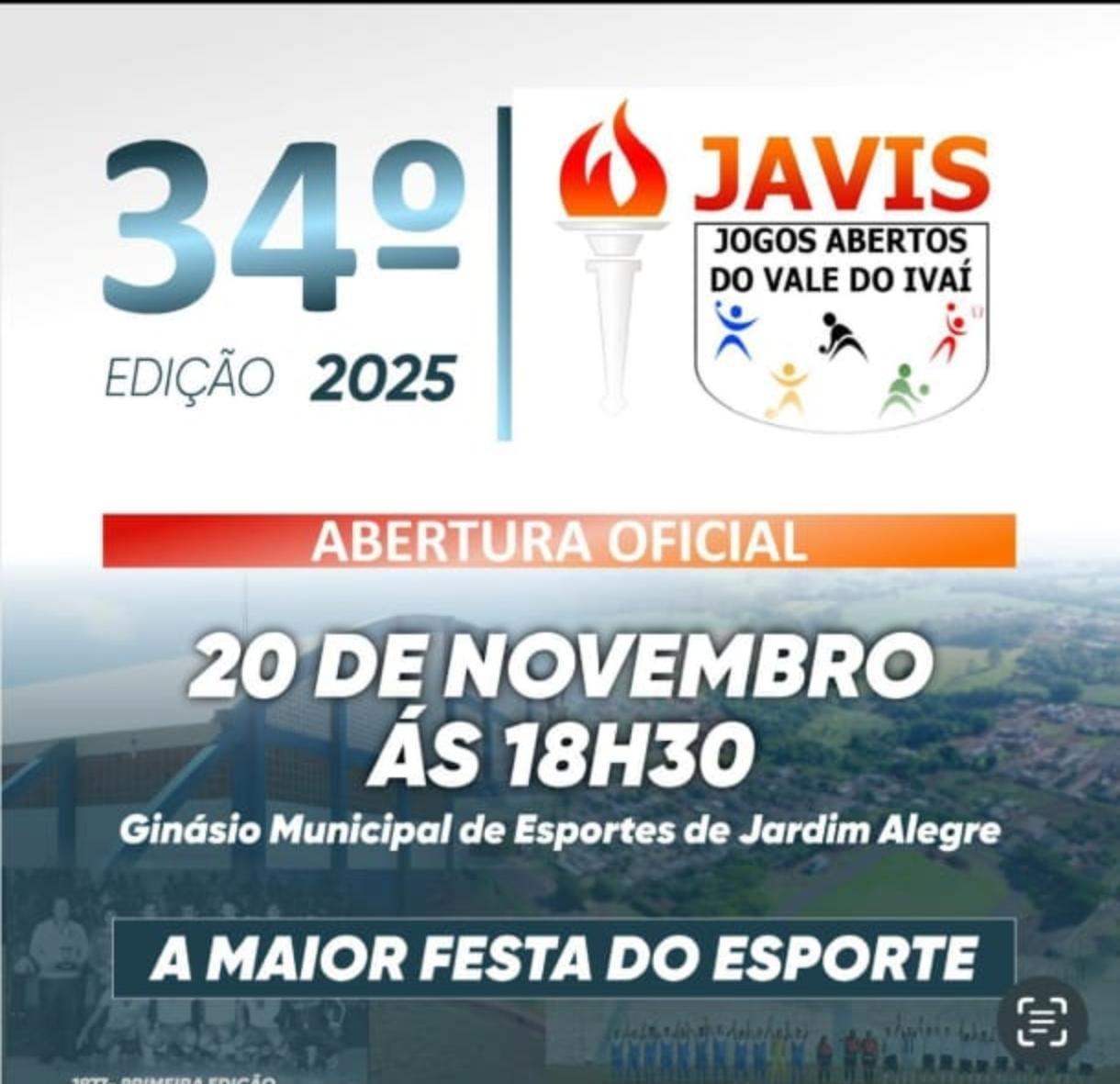 34ª edição dos Jogos Abertos do Vale do Ivaí inicia no dia 20 de novembro