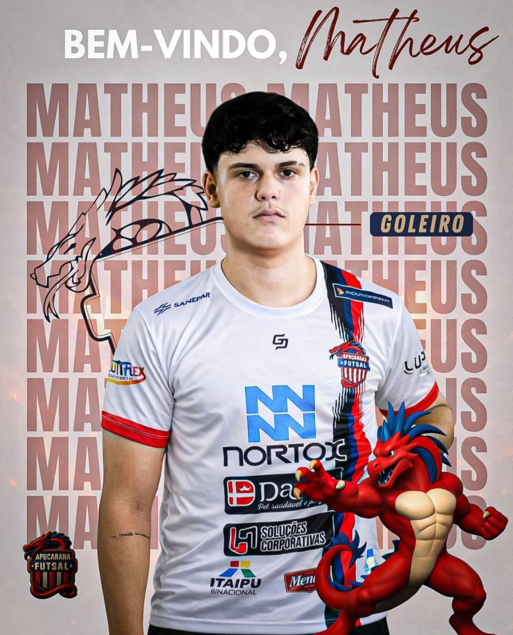 Jovem goleiro Matheus é anunciado pelo Apucarana Futsal