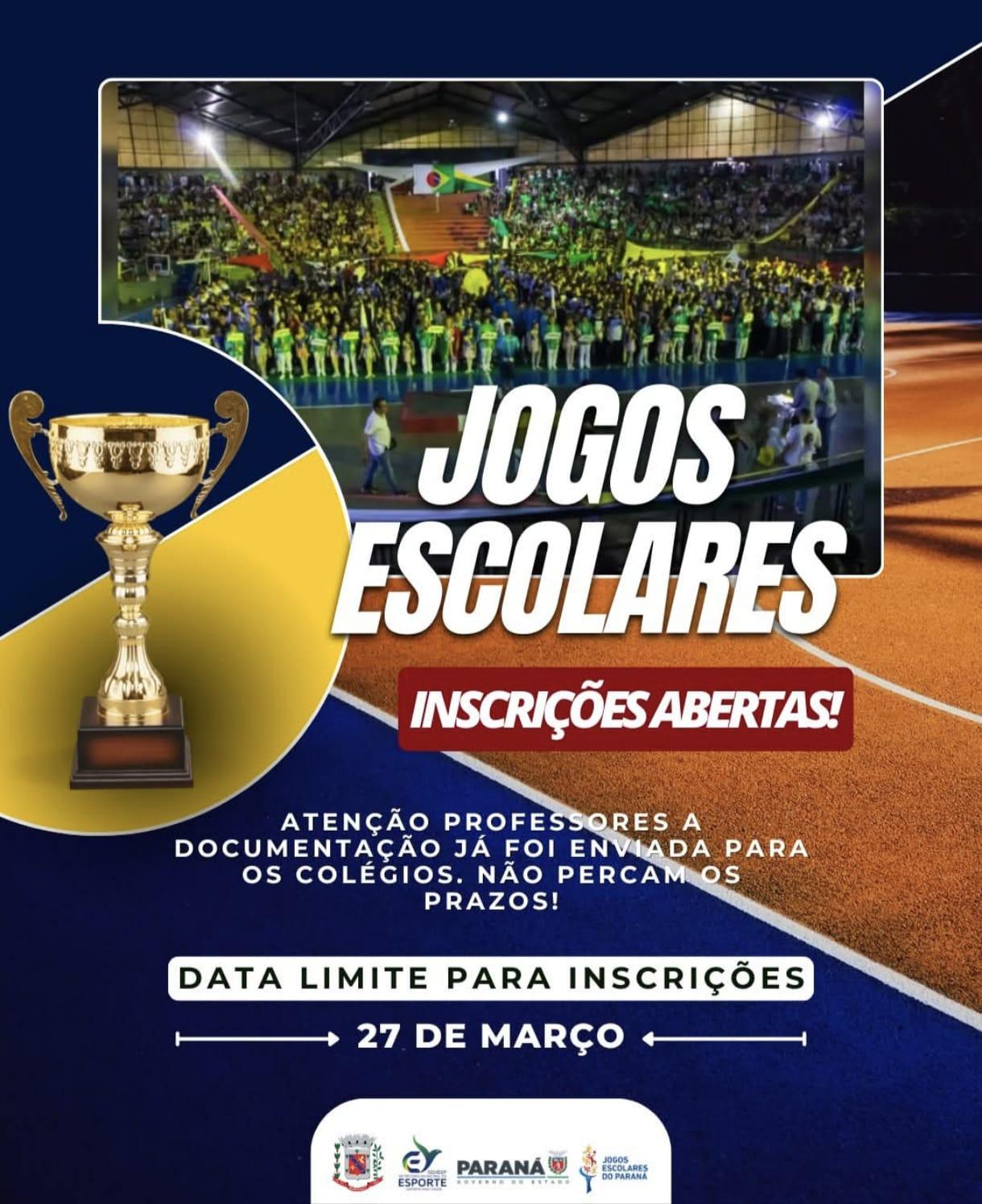 Abertas as inscrições para a fase municipal dos JEP´s em Arapongas