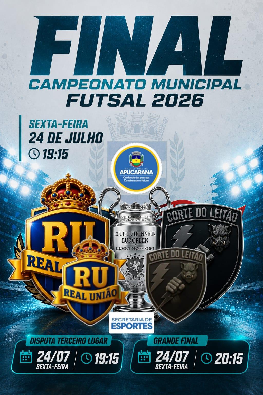 Real União e Corte do Leitão disputam o título do Supercampeonato de Futsal